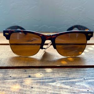 Vintage Style Half Frame Sunglasses Brown/Brown Lenses NWT. UV 400 Protection.